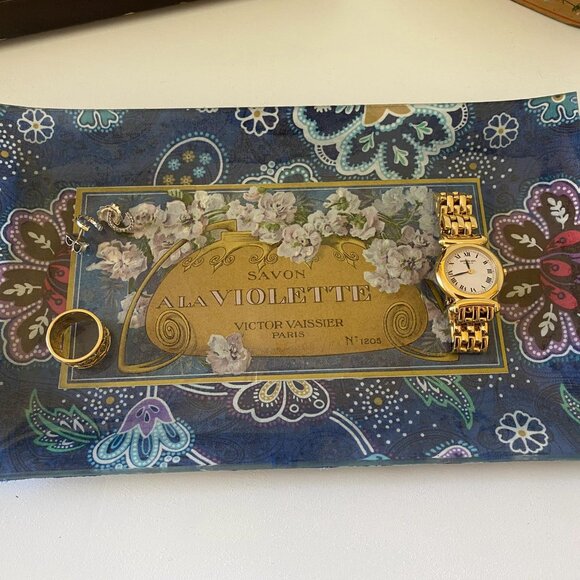 Decoupage Jewelry Tray Trinket Tray Vanity Tray - Picture 3 of 4